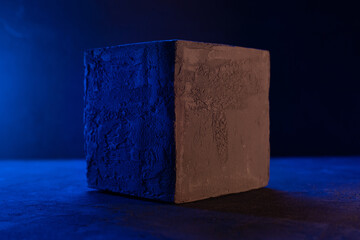 Abstract geometric background from concrete cube shape at floor background texture. Cement block