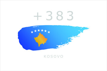 Unique brush style grunge flag of Kosovo code area