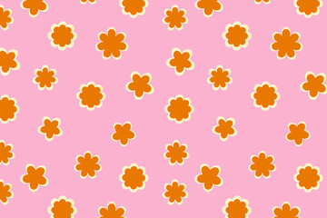 Retro flower hippie texture pattern 70s 80s.