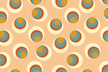Retro hippie groovy pattern 70s 90s background. 
