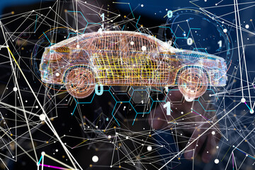 digital car technology smart in virtuel room