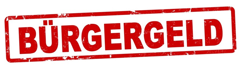 NewLongStampBanner nlsb - german label / banner - Bürgergeld . Stempel / Button - einfach / rot / Vorlage - 3komma5zu1 - xxl g11327 © fotohansel