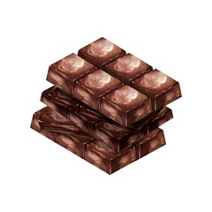 Chocolate bar watercolor vector on white background