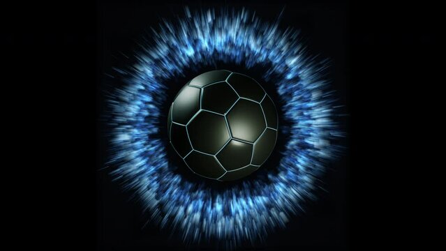 Sタイトル素材やテロップの背景に使えるサッカーボール登場CGアニメーション