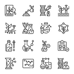 Line Icon Vectors of Agriculture and Eco
