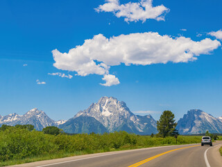 Naklejka premium Sunny view of the Grand Teton National Park