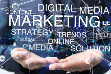 marketing digital concept in hand