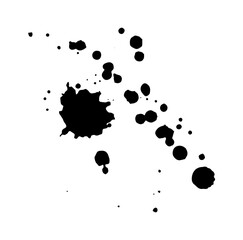 Ink splash collection. Black paint vector splatter. Spray drop texture. Circle watercolor grunge spatter