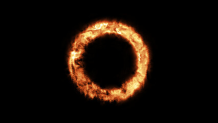 Geometric Minimalistic Background - Circle illustration with fire FX for scifi images and texts