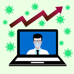 Doctor reporting COVID-19 infections are increasing via video conference