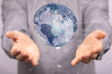 digital earth connection concept 3d.