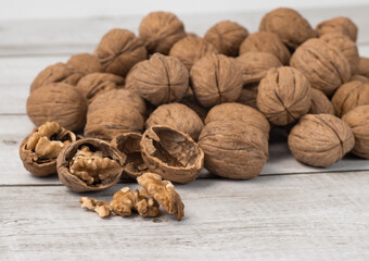 Nuts close-up view, banner