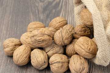 sack with nuts on the table