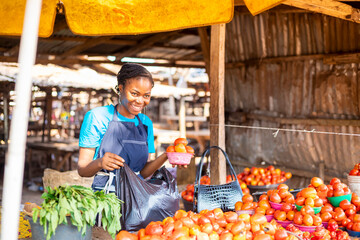 african market woman shopping from local market