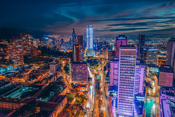 Paisaje urbano de la ciudad de Bogotá, capital del pais Latinoamericano: Colombia.