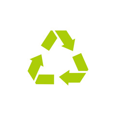 Vector illustration of green recycle symbol	