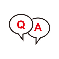 FAQ, questions and answers icon, Q and A speech vector sign, Symbol, logo illustration	
