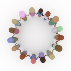 People together, multicultural, friends, diversity, 3D illustration