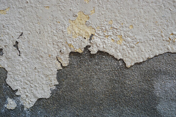 Old wall with cement surface crack. Wall color paint surface  crack. Old cement wall abstract background.