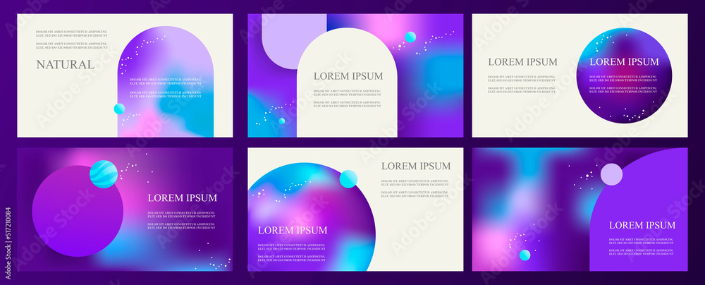 Wall mural set of abstract web banners templates. presentation. modern minimalist design. space explore. horizo