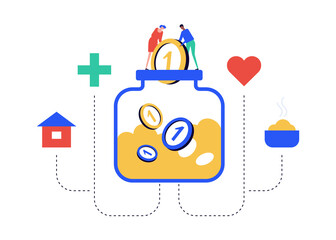 Budget allocation - modern colorful flat design style illustration