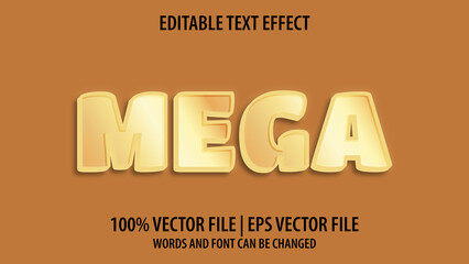 Editable text effect modern 3d MEGA and minimal font style