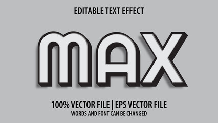 Editable text effect modern 3d MAX and minimal font style