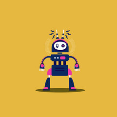 robot icons sets funny character classical decor. good for logo, emoticon, icon