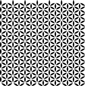 white and black life of flower graphic seamless vector pattern