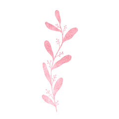 Pink glittering leaves illustration.