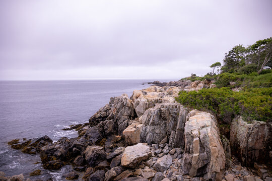 Aerial View Of The Rocky New England Coast