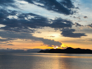 愛媛県西予市　夕暮れの須崎海岸