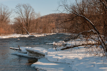 Winter Scene on Fox River, Kaukauna, Wisconsin