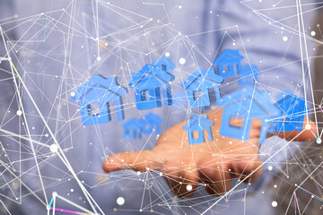 House, Residential Structure, Human Hand. concept.