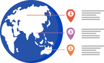 earth with navigation icon