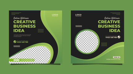 Online webinar creative business social media post template design