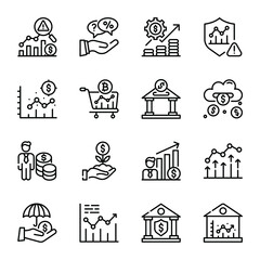 Set of Business Analysis Line Icons
