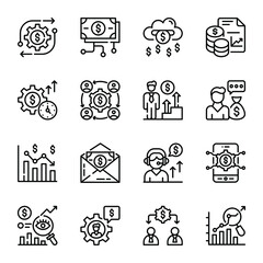 Business Operations Line Icons Set
