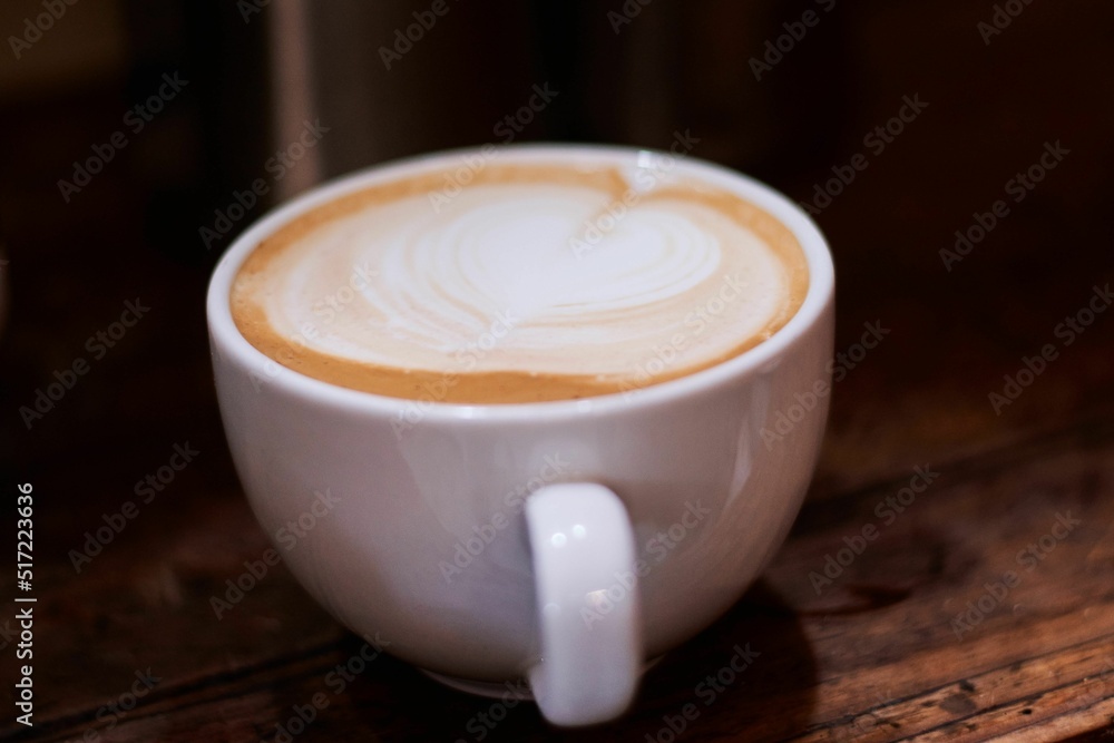 Canvas Prints Closeup shot of a cup of cappuccino with heart