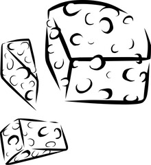 vector illustration lineart of cheese cake for decoration graphic design