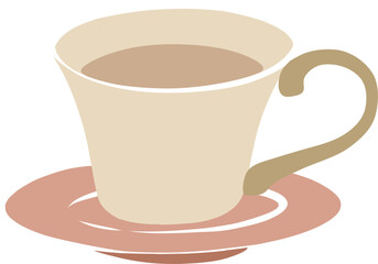 vector illustration clip art flat design cup of coffee or tea for logo and graphic design and decoration of background cafe resto