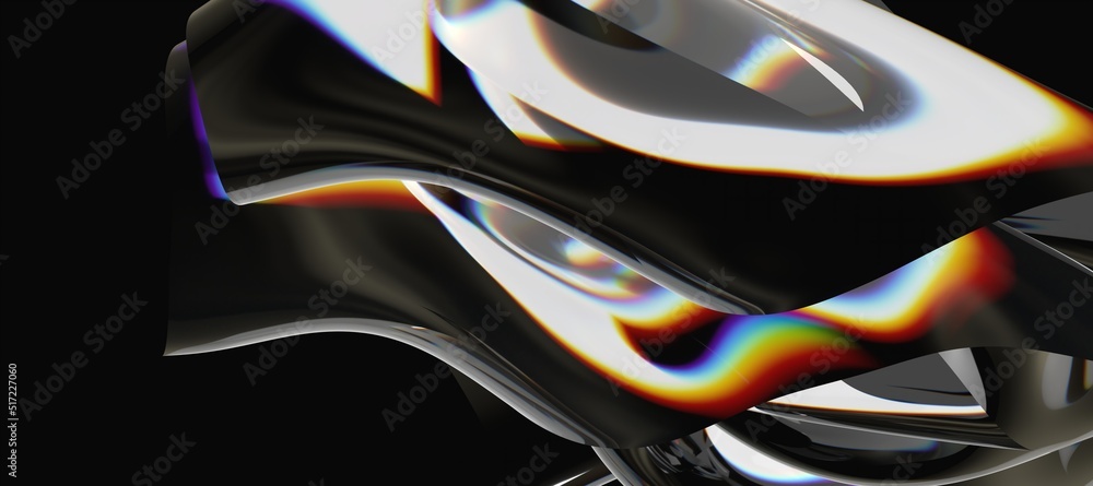 Aufkleber 3d render abstract background. colorful twisted shapes in motion. computer generated digital art for