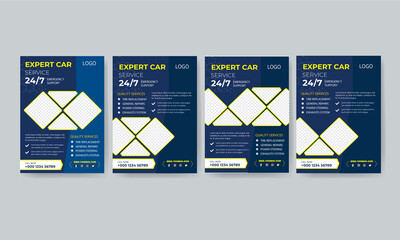 Car Parts Shop Promo Sale Flyer & Mechanic shop flyer template