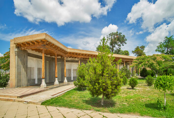 Pavilion at Central park of Culture and Leisure named after Samanids in Bukhara. Uzbekistan