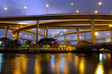Fototapeta premium Bhumibol Bridge is the most beautiful bridge in Thailand.