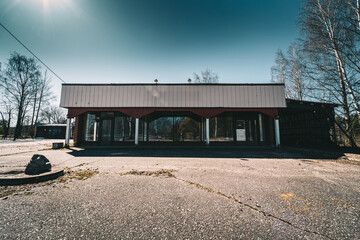 Abandoned gas station in Finland in the daytime