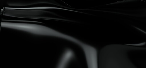 Wavy fabric on a white background. 3D rendering.