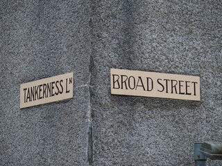 Corner Tankerness Lane and Broad Street, Kirkwall, Orkney Islands, Scotland, United Kingdom