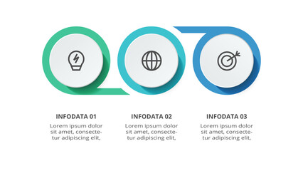 Creative concept for infographic with 3 steps, options, parts or processes. Business data visualization.
