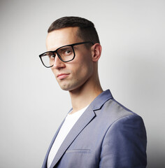 Portrait of a young handsome man wearing eyeglasses